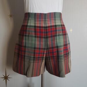 Ralph Lauren Vtg 6 Iconic Plaid Pleated High Waisted Shorts 90s